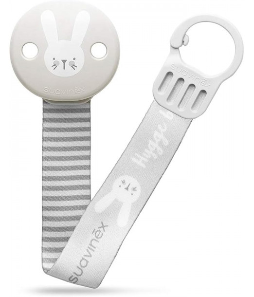 Suavinex Attache-sucette Hygge avec Ruban - Gris Sucettes -