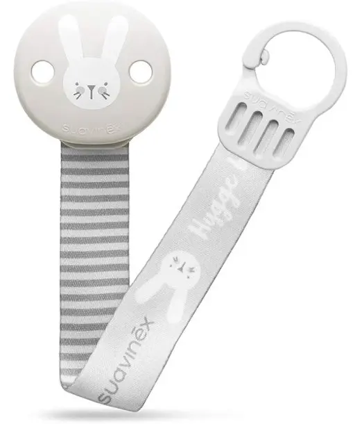 Suavinex Attache-sucette Hygge avec Ruban - Gris Sucettes -