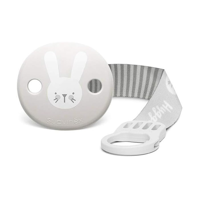 Suavinex Attache-sucette Hygge avec Ruban - Gris Sucettes -