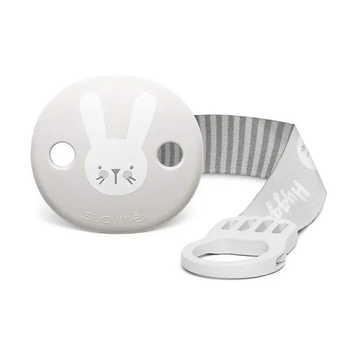Suavinex Attache-sucette Hygge avec Ruban - Gris Sucettes -