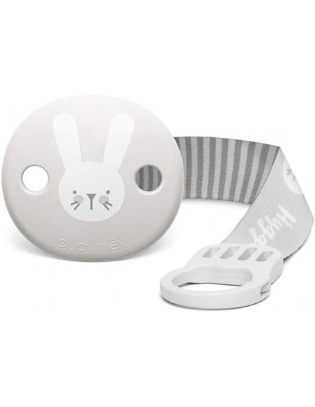 Suavinex Attache-sucette Hygge avec Ruban - Gris Sucettes -