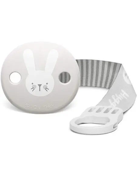 Suavinex pacifier clip Hygge with ribbon - grey — photo 2