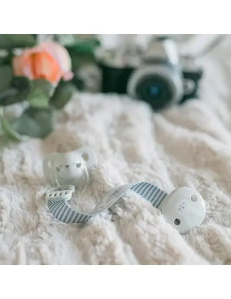 Suavinex pacifier clip Hygge with ribbon - grey — photo 4