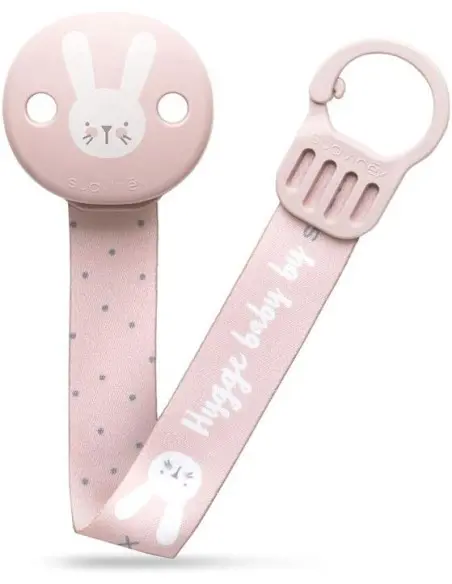 Suavinex Hygge pacifier clip with ribbon — pink