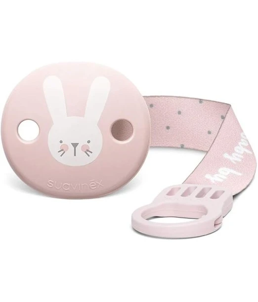 Suavinex Hygge pacifier clip with ribbon — pink 2