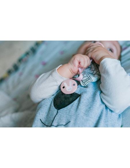Suavinex Attache-sucette Hygge avec Ruban - Rose Sucettes -
