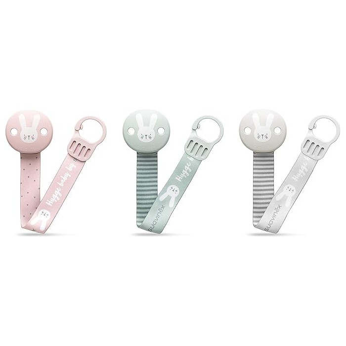 Suavinex Attache-sucette Hygge avec Ruban - Rose Sucettes -