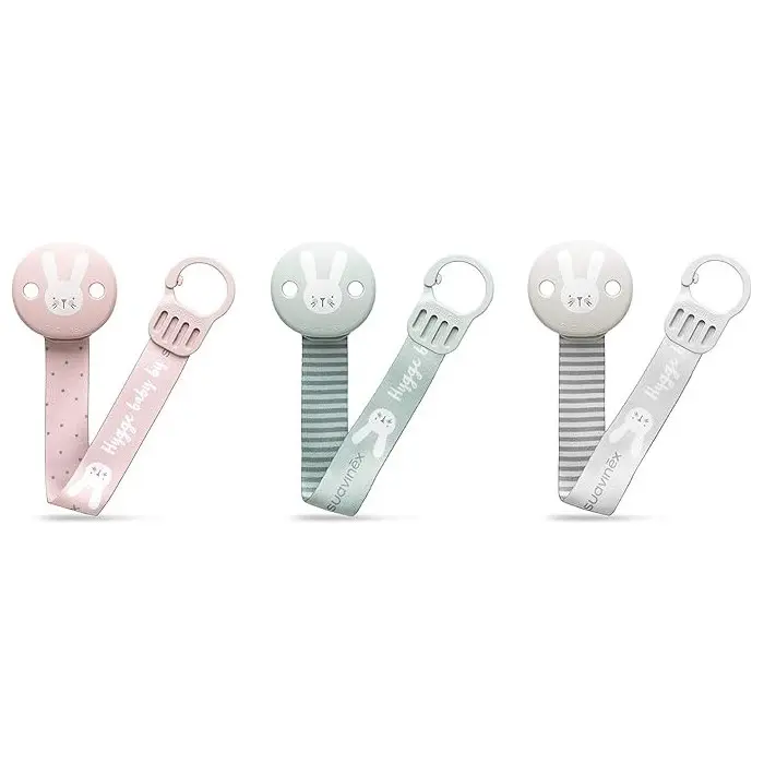 Suavinex Attache-sucette Hygge avec Ruban - Rose Sucettes -