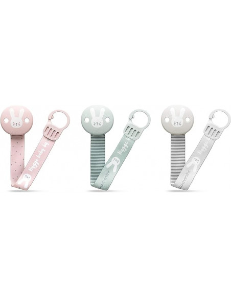 Suavinex Attache-sucette Hygge avec Ruban - Rose Sucettes -