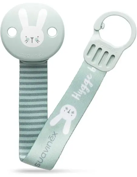 Suavinex Hygge pacifier clip with ribbon - green