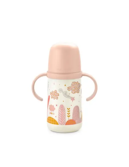 Suavinex baby bottle "Dreams" anti-leak from 6 months with handles 270 ml - Pink colour