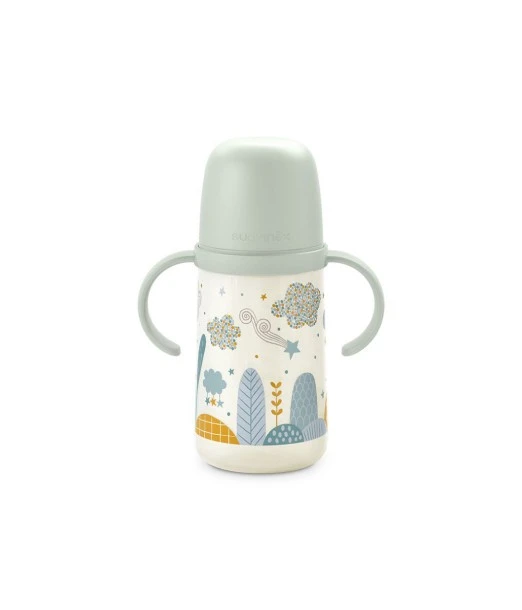 Suavinex baby bottle "Walk in the Park" leak-proof from 6 months with handles 270 ml - Green