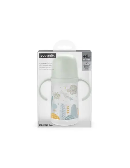 Suavinex baby bottle "Walk in the Park" leak-proof from 6 months with handles 270 ml - Green — photo 3