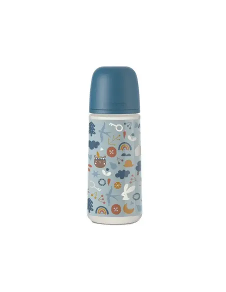 Suavinex baby bottle with symmetrical nipple SX PRO from 6 months "Forest" 360 ml - Blue