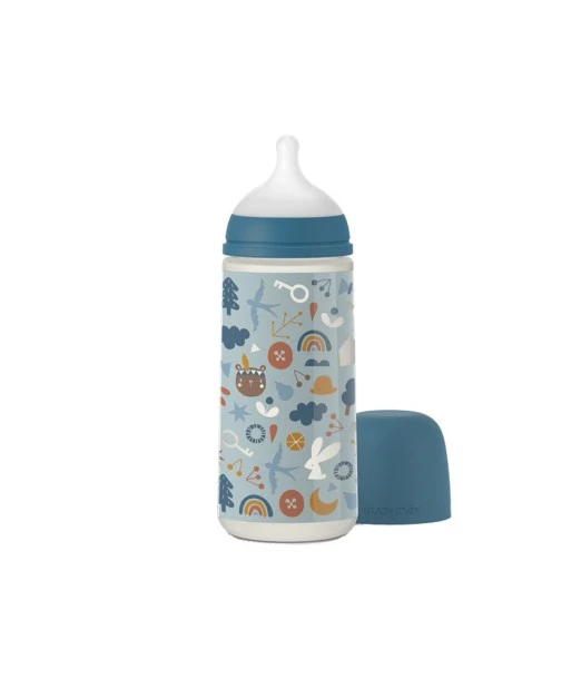 Suavinex baby bottle with symmetrical nipple SX PRO from 6 months "Forest" 360 ml - Blue 2