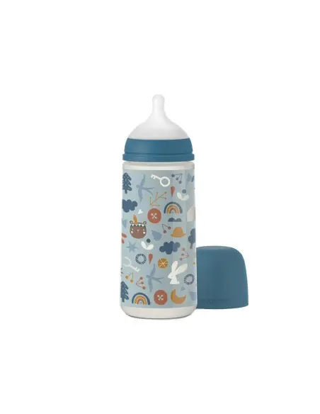 Suavinex baby bottle with symmetrical nipple SX PRO from 6 months "Forest" 360 ml - Blue — photo 2