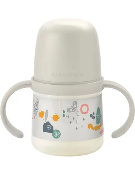Suavinex baby bottle "Walk in the Park" leak-proof with handles 150ml - Grey