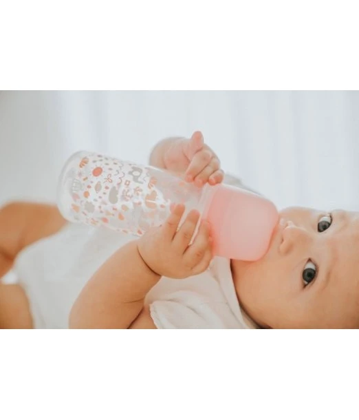 Suavinex baby bottle with symmetrical nipple SX PRO 6m+ "Memories" 360 ml - Pink 2