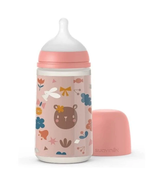 Suavinex baby bottle with symmetrical nipple SX PRO 3m+ "Forest" 270 ml - pink 2