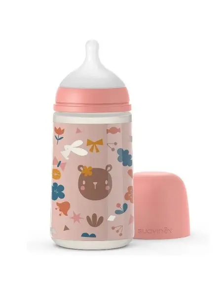 Suavinex baby bottle with symmetrical nipple SX PRO 3m+ "Forest" 270 ml - pink — photo 2