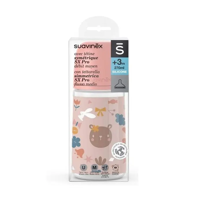 Suavinex Biberon avec Tétine Symétrique SX PRO 3m+ "Forest"