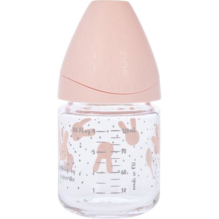 Suavinex Biberon en Verre Débit Lent Hygge "Baby Lapin" 120ml -