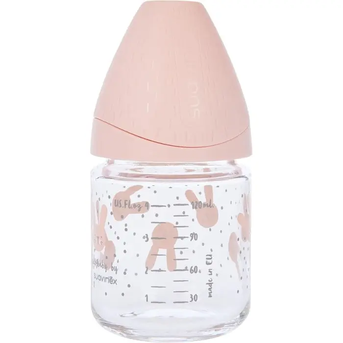 Suavinex Biberon en Verre Débit Lent Hygge "Baby Lapin" 120ml -