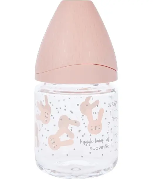 Suavinex Biberon en Verre Débit Lent Hygge "Baby Lapin" 120ml -