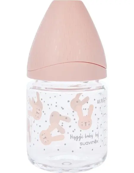 Suavinex Biberon en Verre Débit Lent Hygge "Baby Lapin" 120ml -