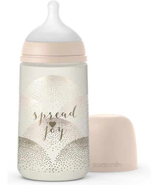 Suavinex baby bottle with symmetrical nipple SX PRO from 3 months "Spread Joy" 270 ml