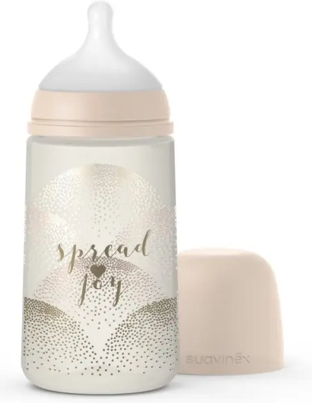 Suavinex baby bottle with symmetrical nipple SX PRO from 3 months "Spread Joy" 270 ml