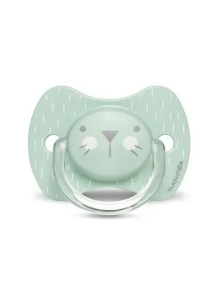 Suavinex Premium pacifier from 0 to 6 months with symmetrical silicone nipple "Baby rabbit" - green