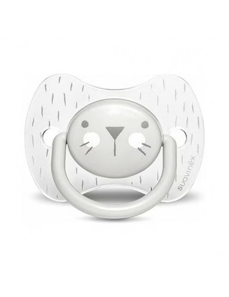 Suavinex Sucette Premium 0-6 mois avec tétine symétrique silicone "Baby lapin" - Gris dans Anneau de dentition chez Baby And Mom Maroc