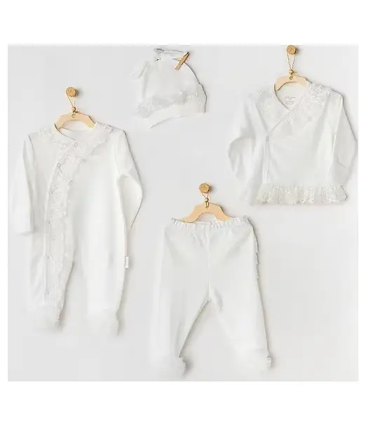Lot 2 Tenues Chics Bébé 0-3m - Blanc Tenue de sortie - Maroc