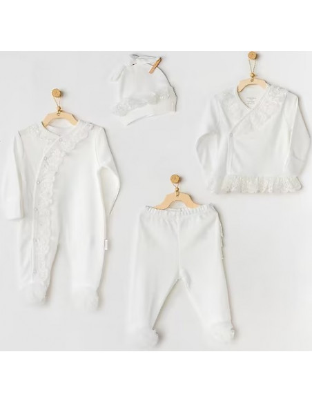 Lot 2 Tenues Chics Bébé 0-3m - Blanc dans Tenue de sortie chez Baby And Mom Maroc
