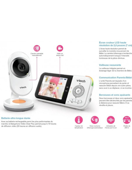 Vtech Babyphone Video Clear Plus dans Nettoyant chez Baby And Mom Maroc