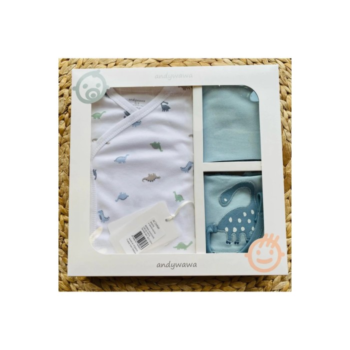 Coffret Naissance 100% Coton 5 Pièces Dinosaure Coffret