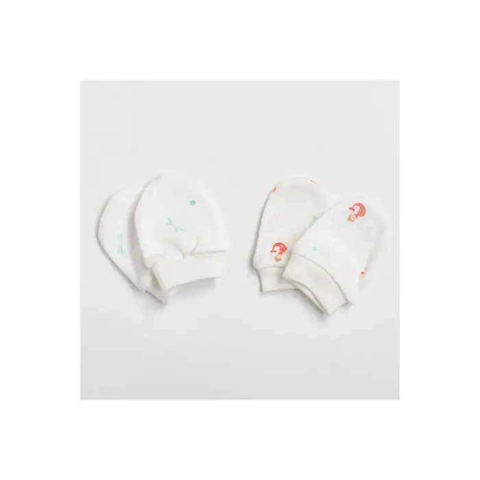 Moufle Bebe Haute Qualite 100 Coton X2 Fille