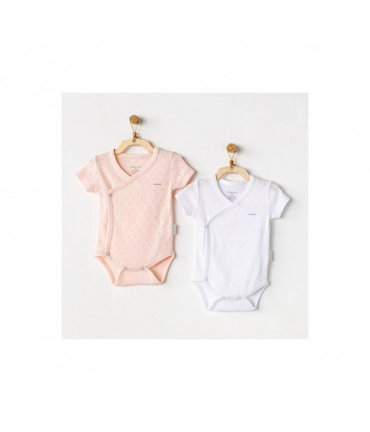 Lot 2 Body demi Manches 100% Coton Blanc / Rose Body - Maroc