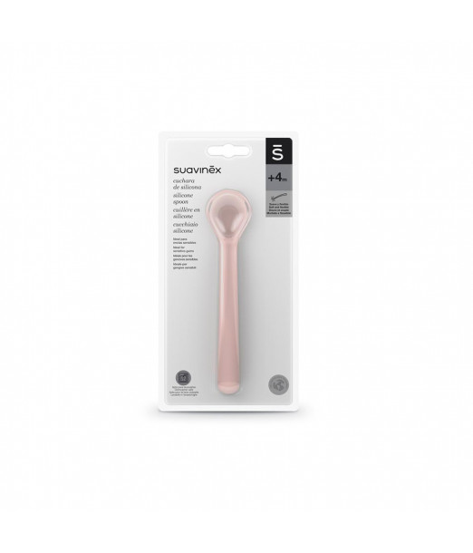 Suavinex Cuillère en silicone rose 4m+ au Maroc - Baby And Mom 2