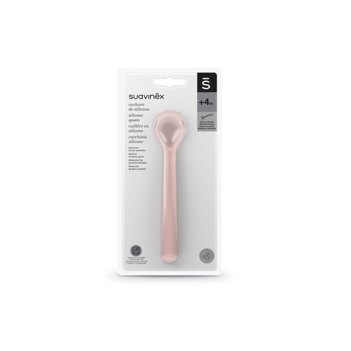 Suavinex Cuillère en silicone 4m+ Rose dans Vaisselle bébé chez Baby And Mom Maroc
