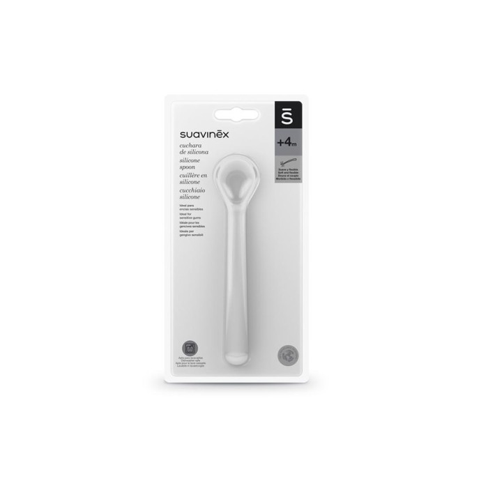 Suavinex Cuillère en silicone 4m+ Blanc dans Vaisselle bébé chez Baby And Mom Maroc