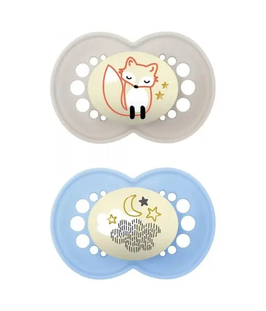 Sucette Mam night 6m+ Bleu/Gris Sucettes - Mam Maroc