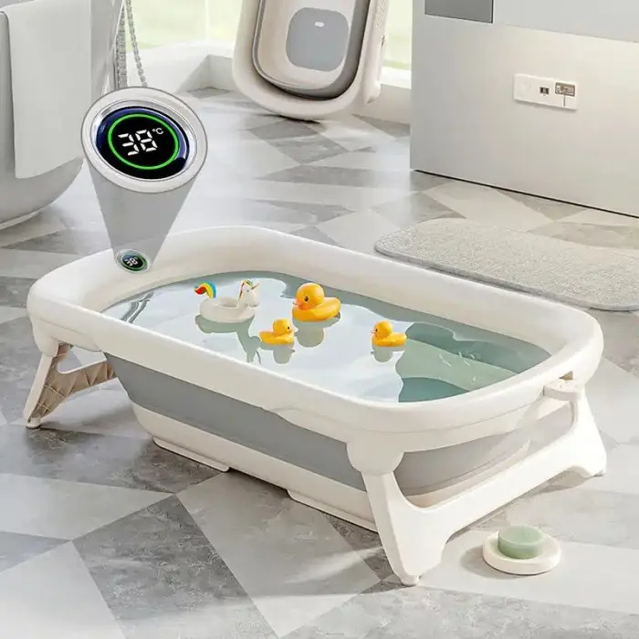 Baignoire pliable et compacte avec thermomètre digital intégré