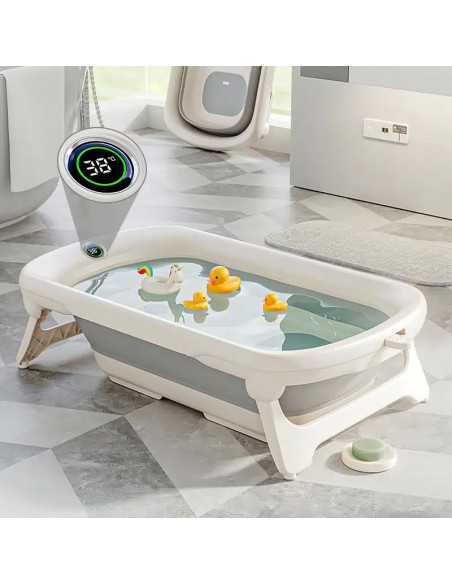 Baignoire pliable et compacte avec thermomètre digital intégré 0m+ dans Baignoire chez Baby And Mom Maroc