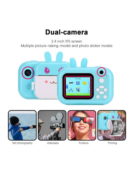 Appareil photo numérique pour enfants avec imprimante Print cam - Cerf Bleu dans Jeux éducatifs chez Baby And Mom Maroc