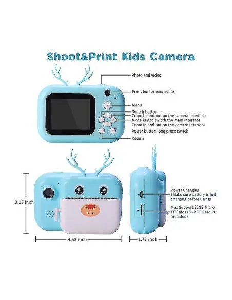 Appareil photo numérique pour enfants avec imprimante Print cam