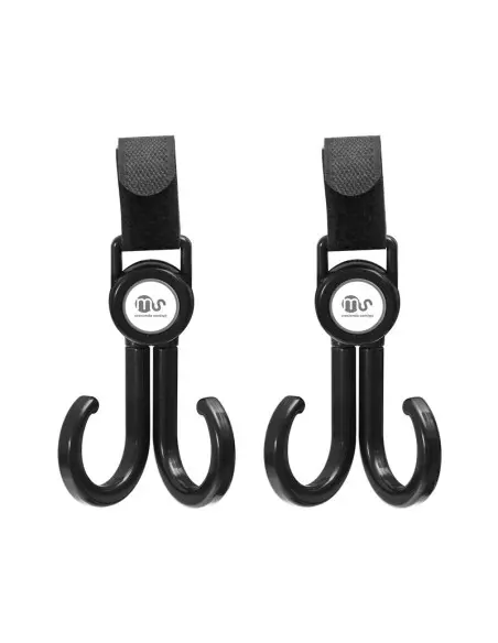 MS Innovaciones Universal double hook for bags on stroller - Black