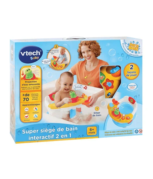 Vtech Super Siège de Bain 6mois+ Interactif 2en1 Jouet de bain 