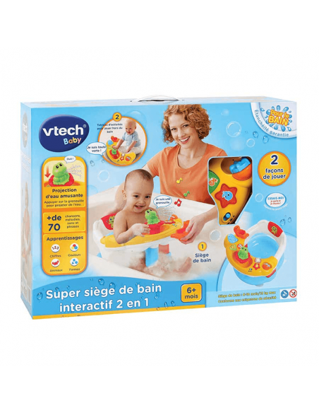 Vtech Super Siège de Bain 6mois+ Interactif 2en1 Jouet de bain 